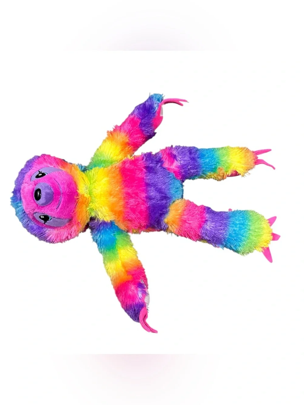 Build-A-Bear Rainbow Sloth Plush 18” Colorful Stuffed Animal w/ Sequin Dress